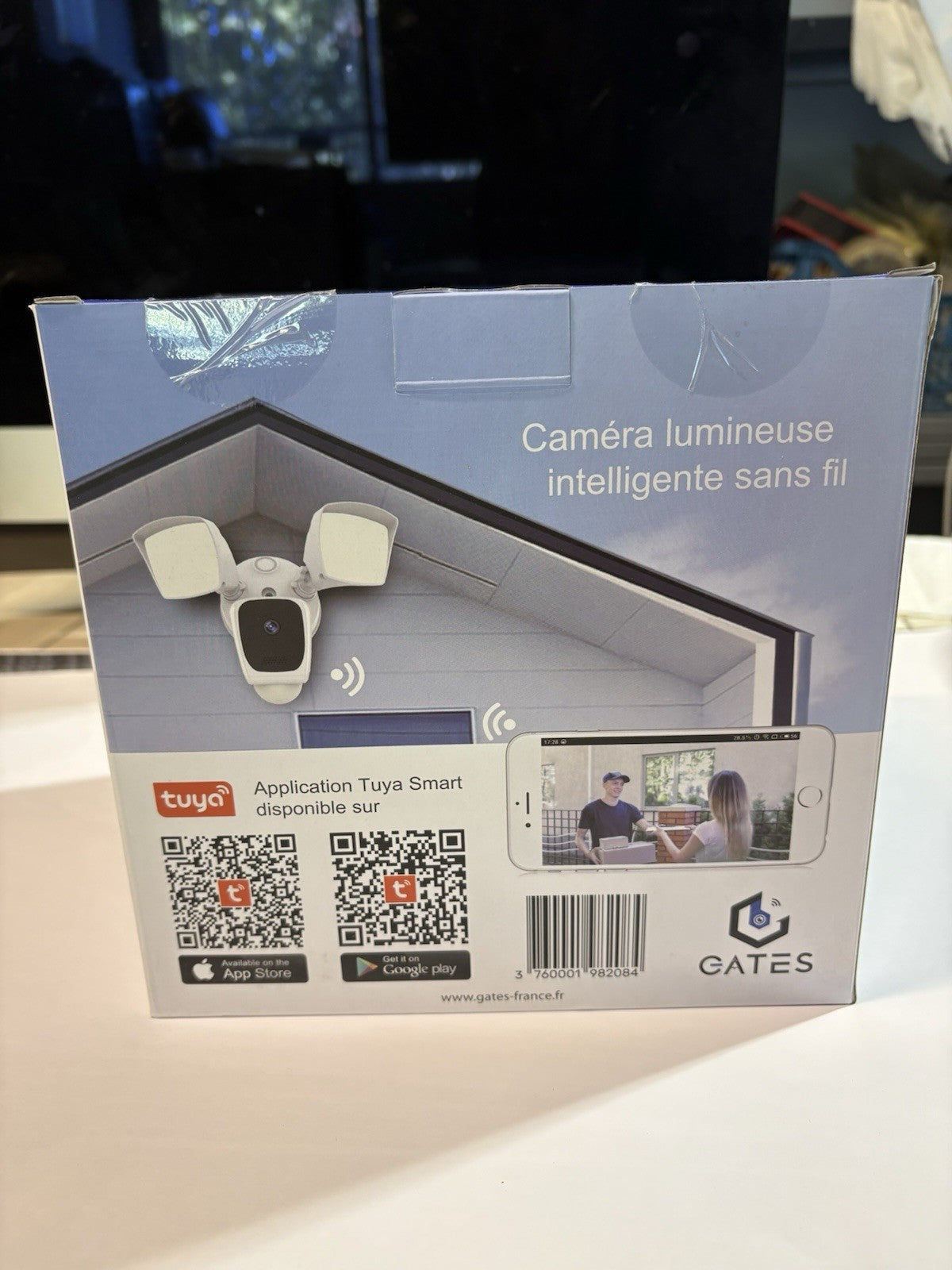 GATES SMARTYLIGHT Caméra surveillance Wi‑Fi 1080p IP65 230V PIR 128Go