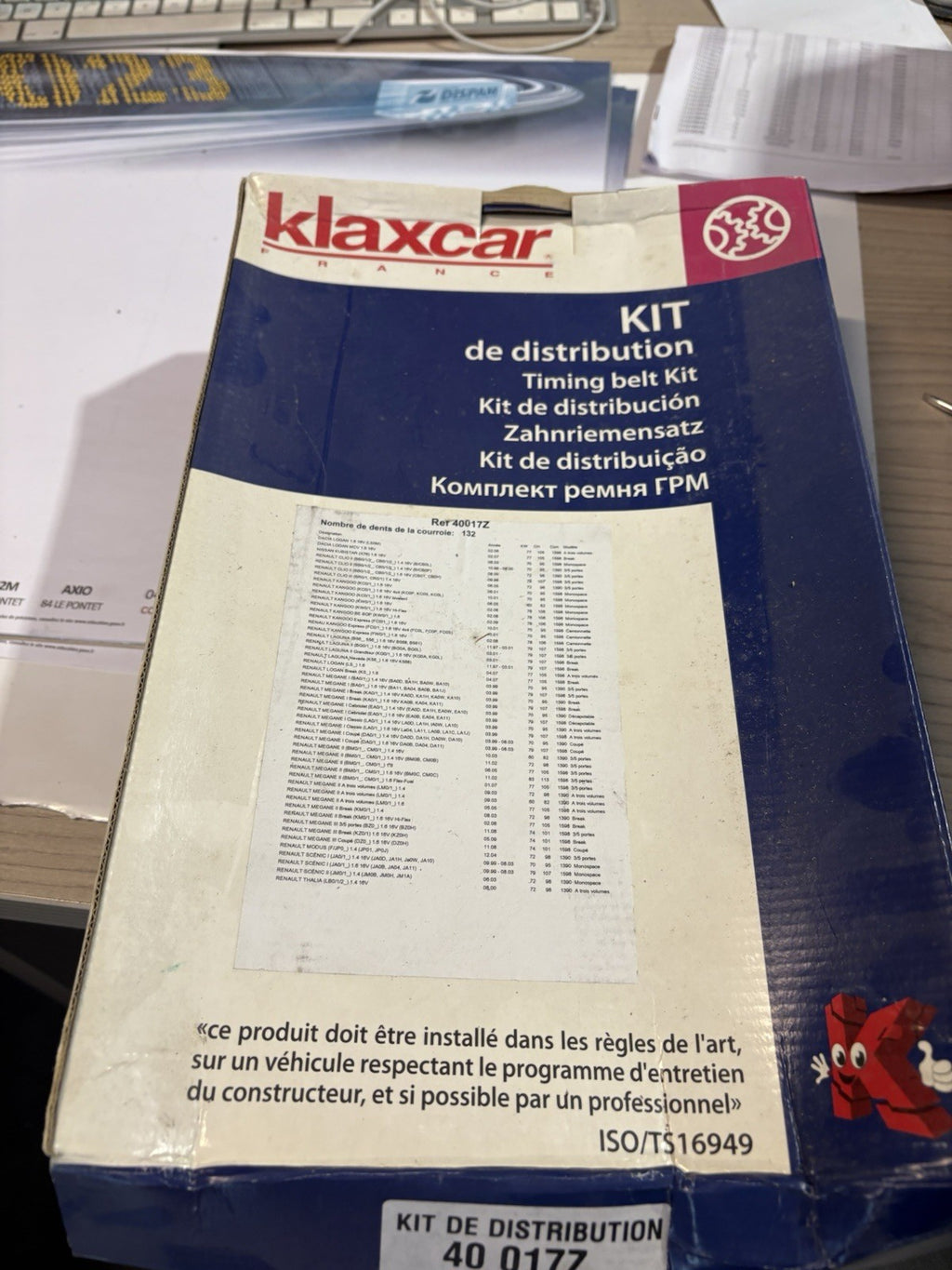 Kit distribution Renault Ref 40017e Mégane.clio,kangoo ect…