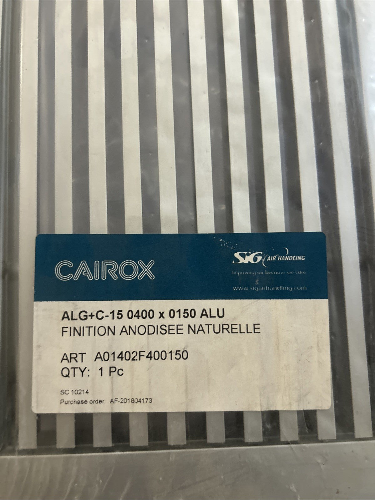 Grille de ventilation aluminium CAIROX ALG+C-15 (400x150)