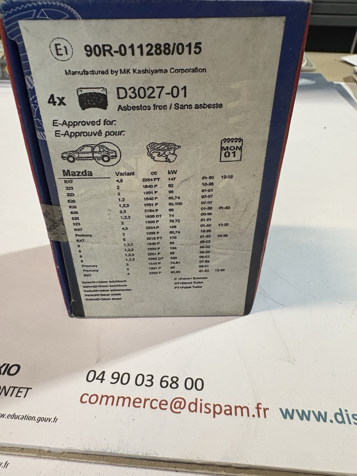 Plaquette de frein arrière pour mazda rx7, 323,626,ect..