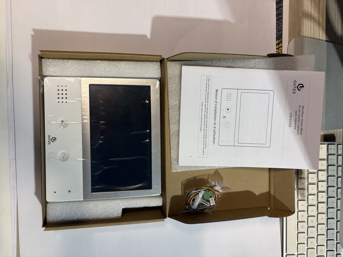 GATES CRYSTOS Interphone vidéo visiophone écran tactile 7" mains libres blanc