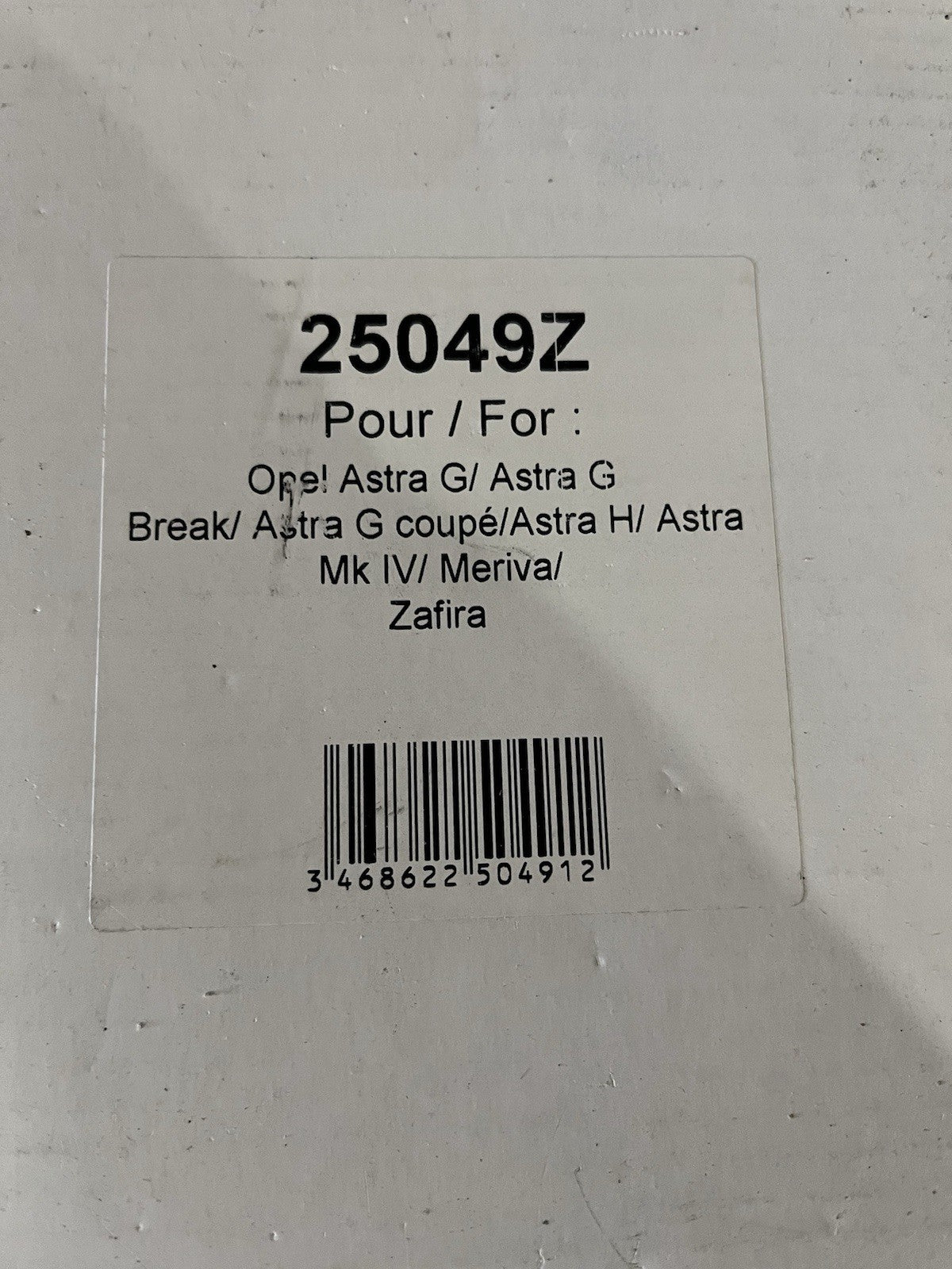 Disque De Frein Ar Opel Astra, Zafira, Meriva