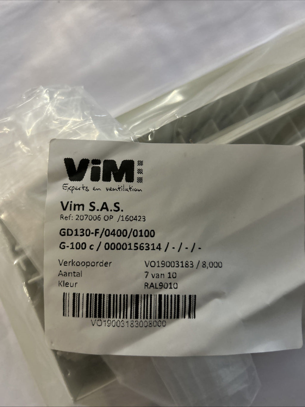 Grille de ventilation VIM G-100 C 400 x 100 mm blanche RAL9010