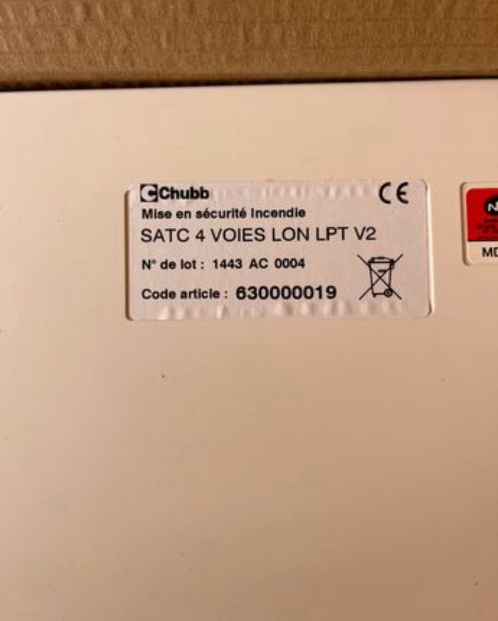 Unité de commande chubb satc 4 voies