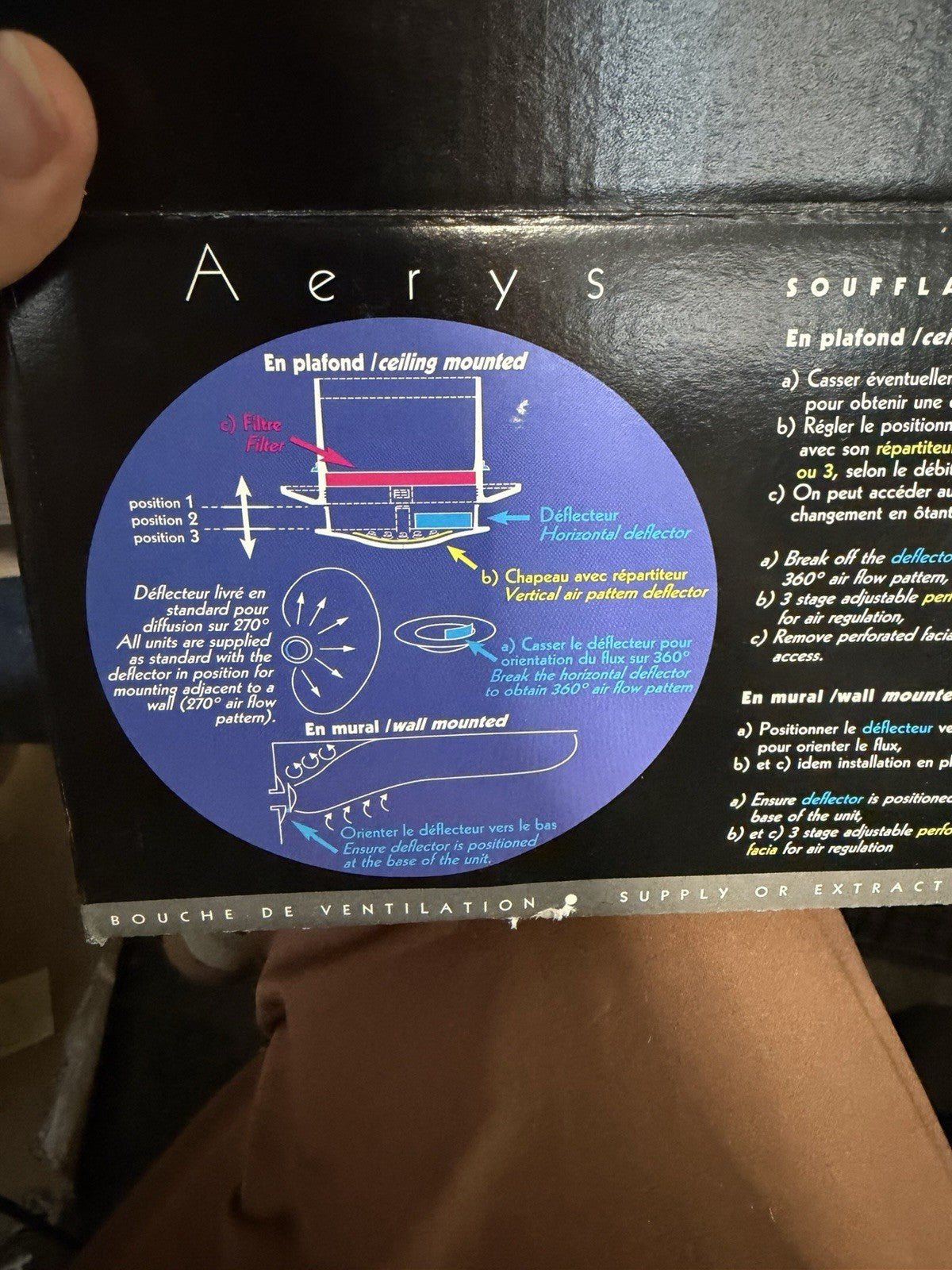 Bouche aération Aerys D 125