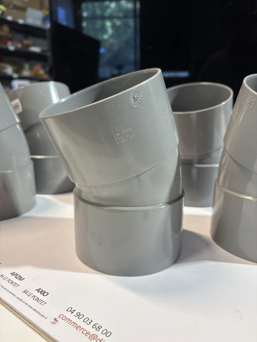 Lot de 5 Coude PVC En diam 100 À 20 Degrés fitt