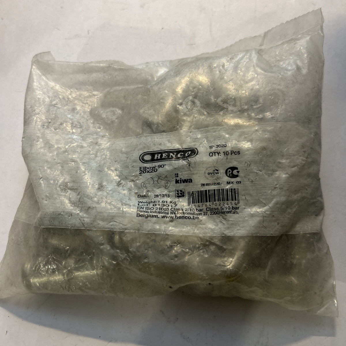 Lot De 10 Coude à sertir Henco pour tube multicouche 20 x 20 mm
