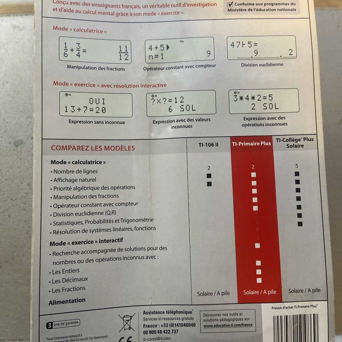 Calculatrice Texas Instruments TI-PRIMAIRE PLUS