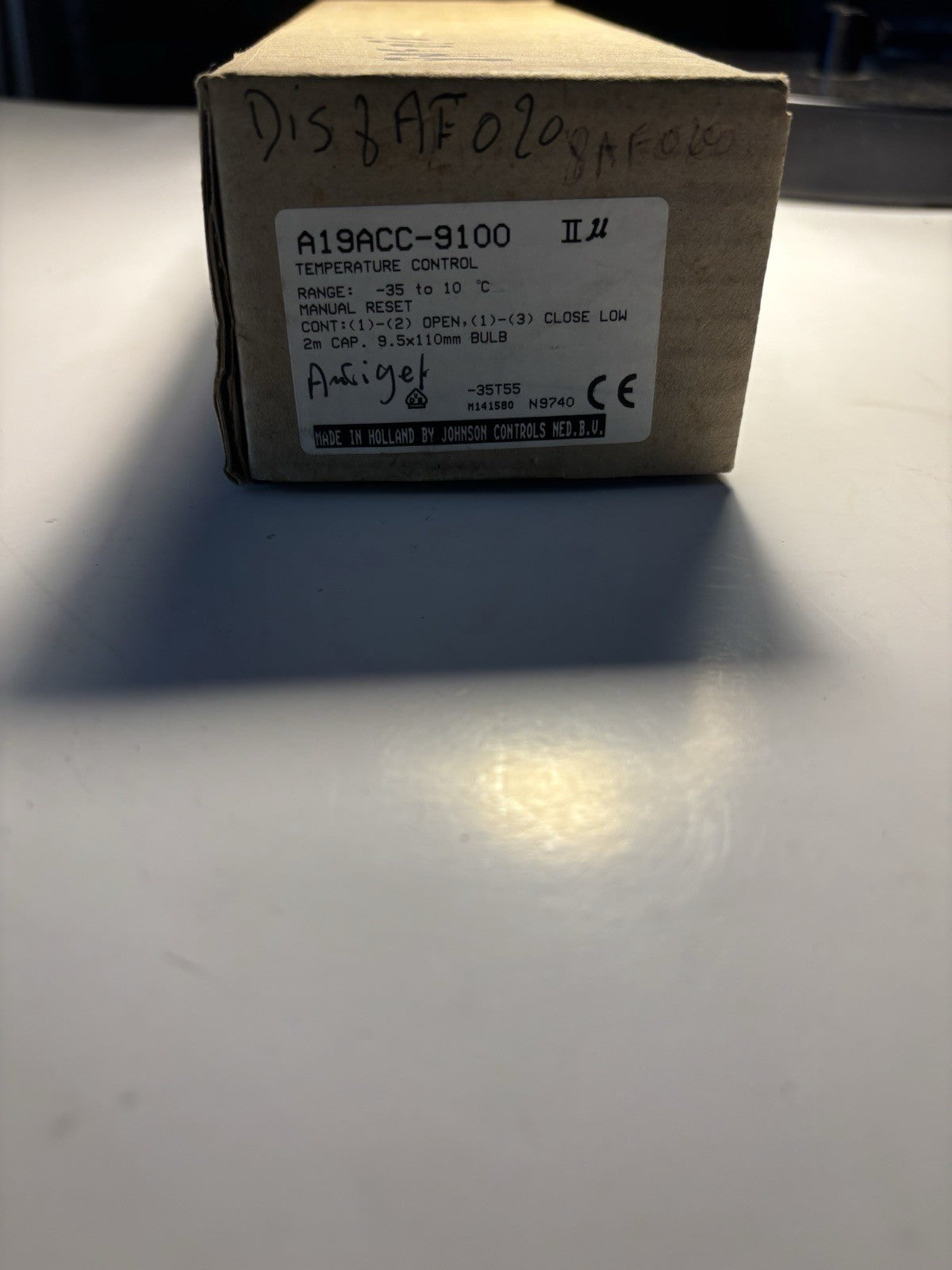 Johnson Controls A19ACC-9100 thermostat contrôleur -35 à 10°C sonde capillaire