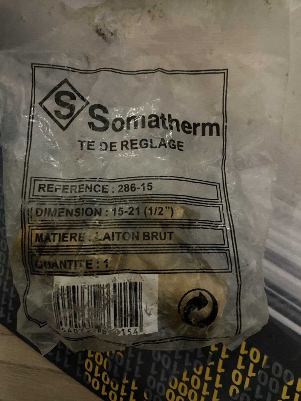 Té de réglage nickelé à visser femelle 15/21 SOMATHERM