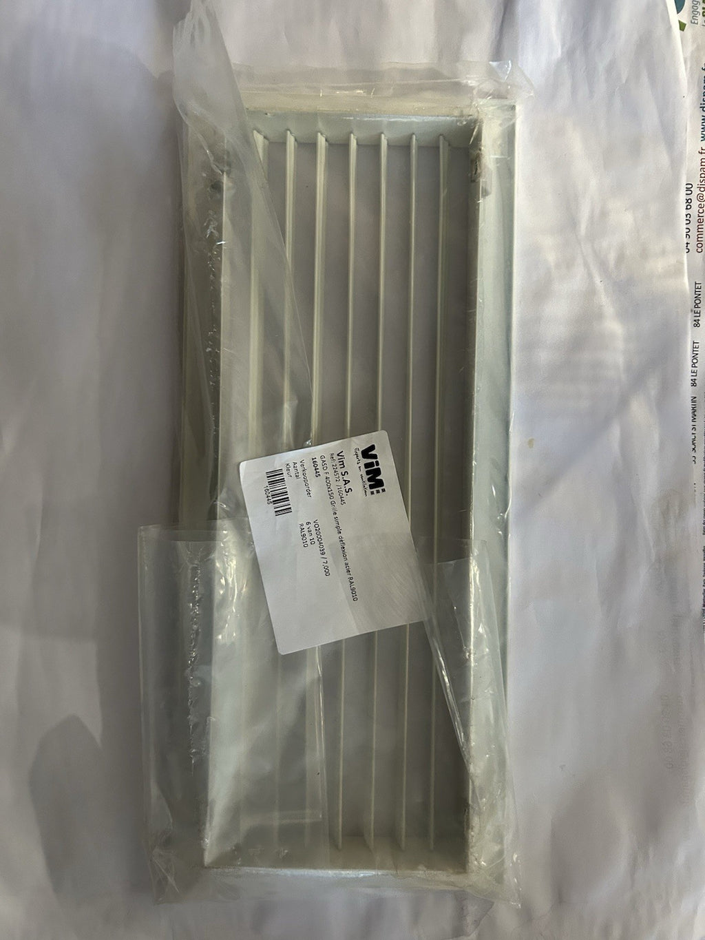 Grille de ventilation acier ViM GASD F 400x150 - Neuve - RAL 9010