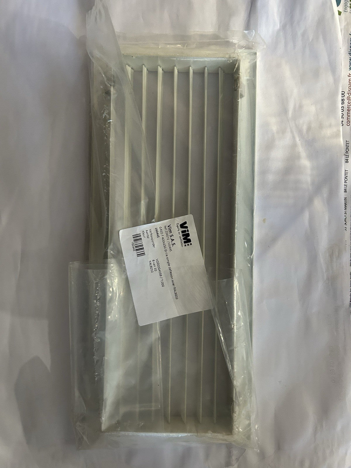 Grille de ventilation acier ViM GASD F 400x150 - Neuve - RAL 9010