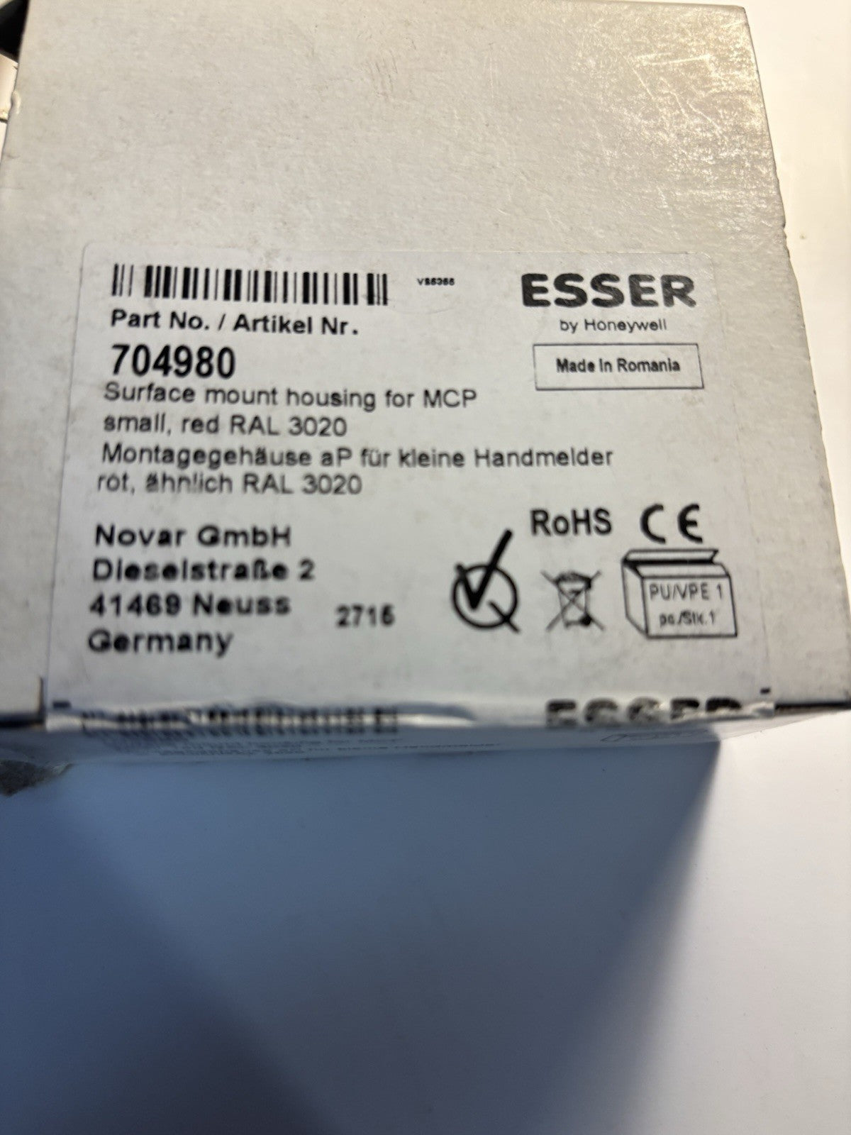 Boîtier saillie rouge ESSER by Honeywell 704980 (Neuf)