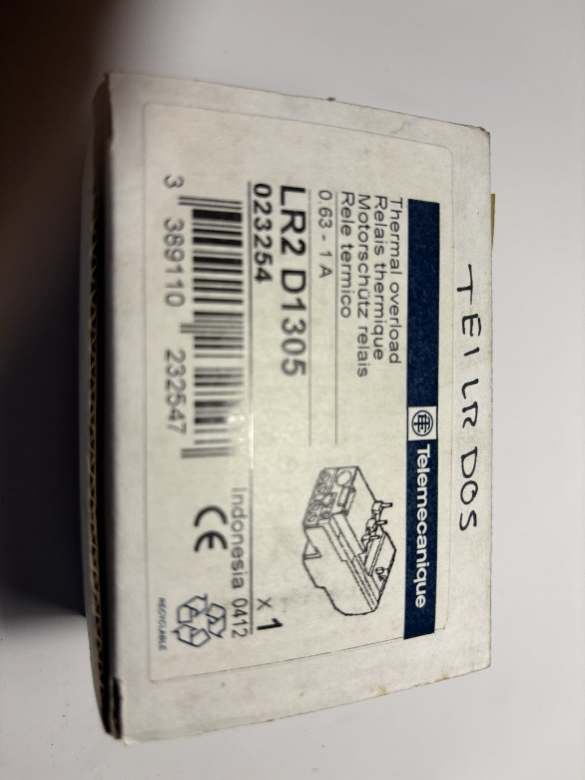 Relais thermique TeSys Télémécanique / Schneider - LR2 D1305 (0,63 - 1 A)