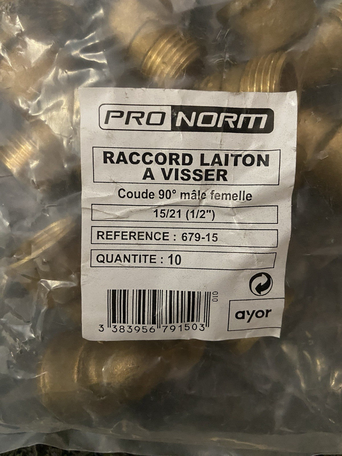 Raccord laiton à visser coude 90 mâle/femelle