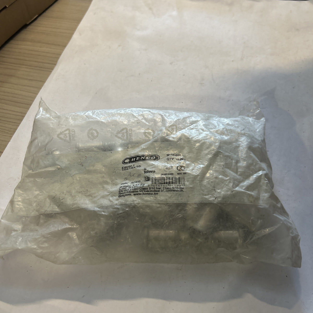 Lot De 10 Té Henco à sertir laiton 16/2mm fff eau potable -