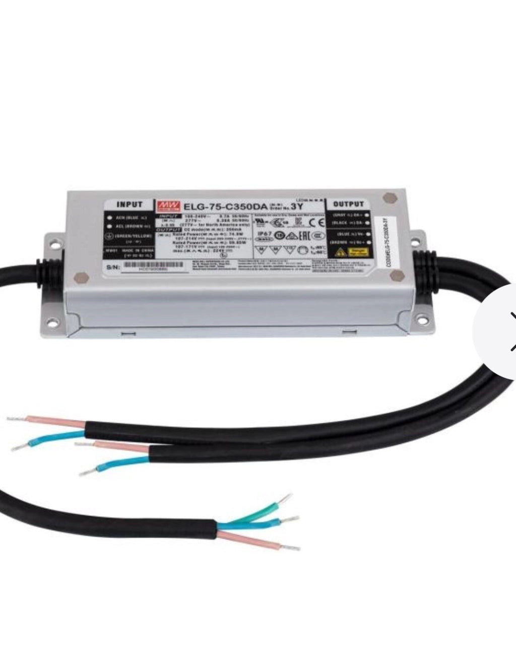 Driver MEAN WELL Dimmable Elg-75-24da