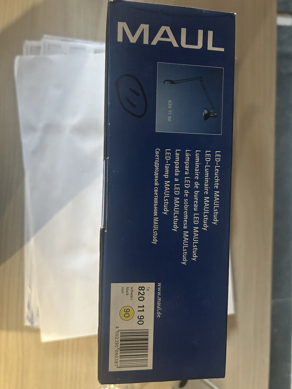 MAUL Luminaire de bureau MAULstudy E27 LED 3.000 K pince noir
