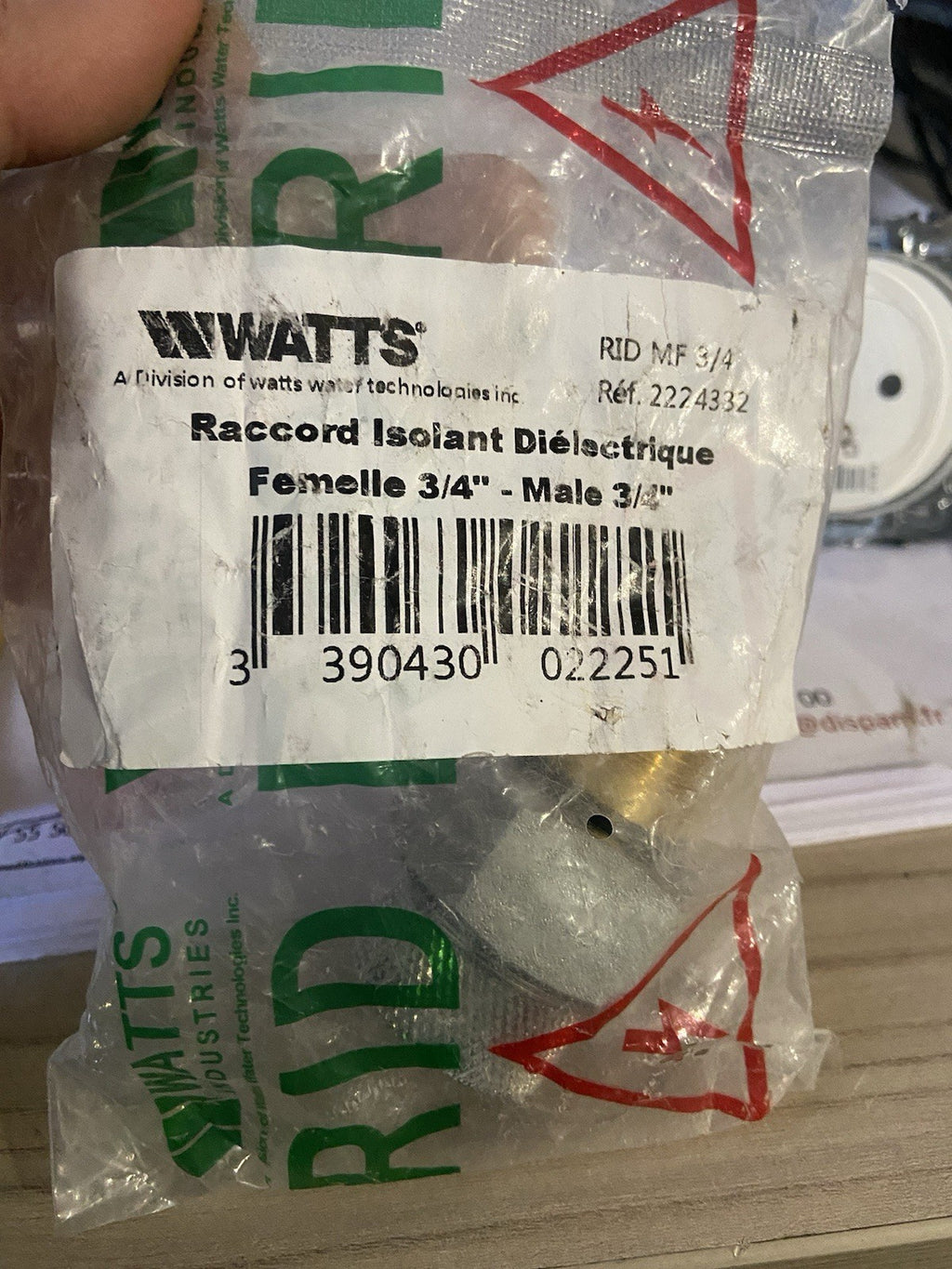 RACCORD DIELECTRIQUE MF 3/4 24332 WATTS INDUSTRIES 2224332