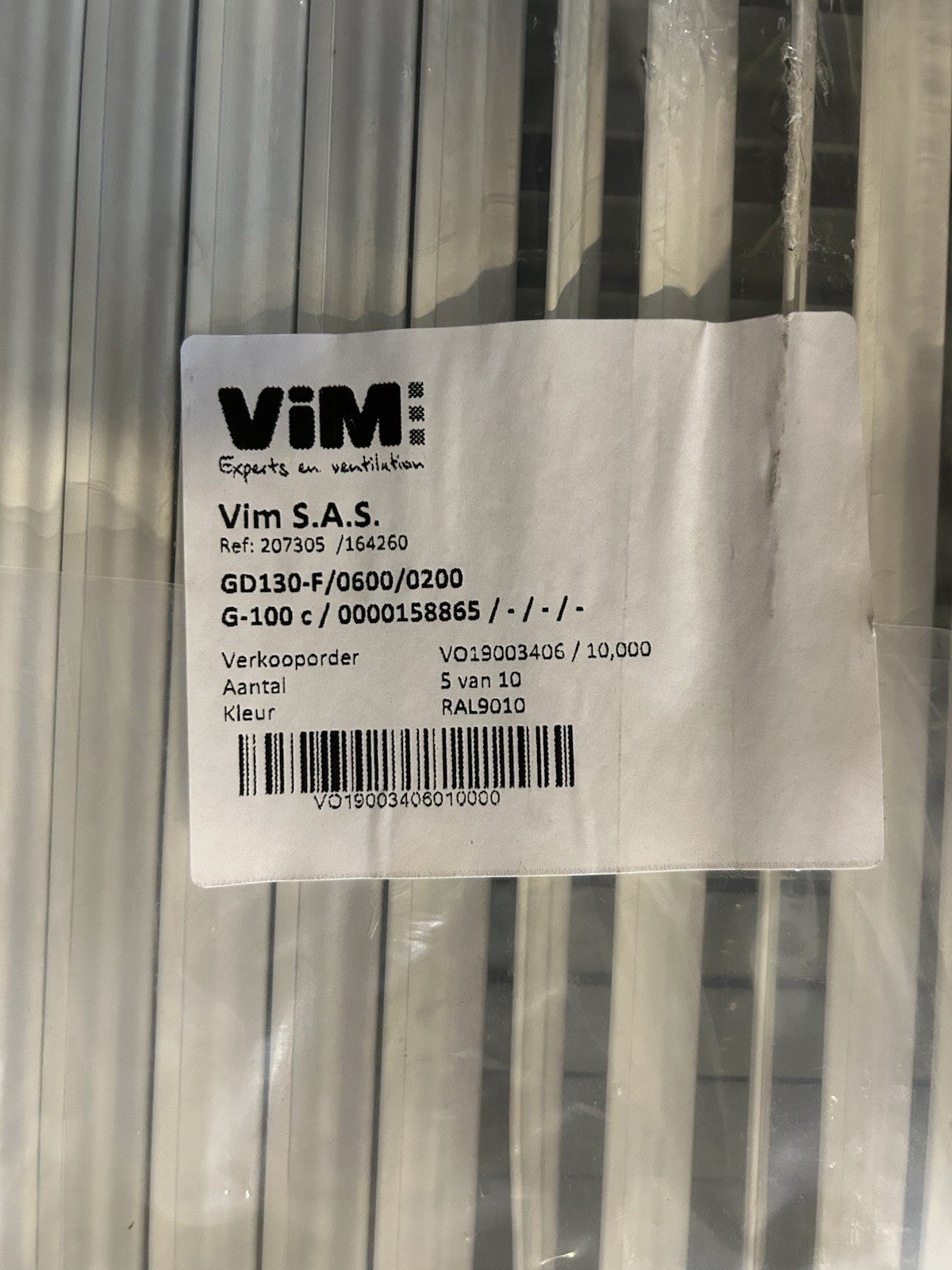 Grille de ventilation double déflection VIM 600x200 mm - Blanc RAL 9010 (Neuf)