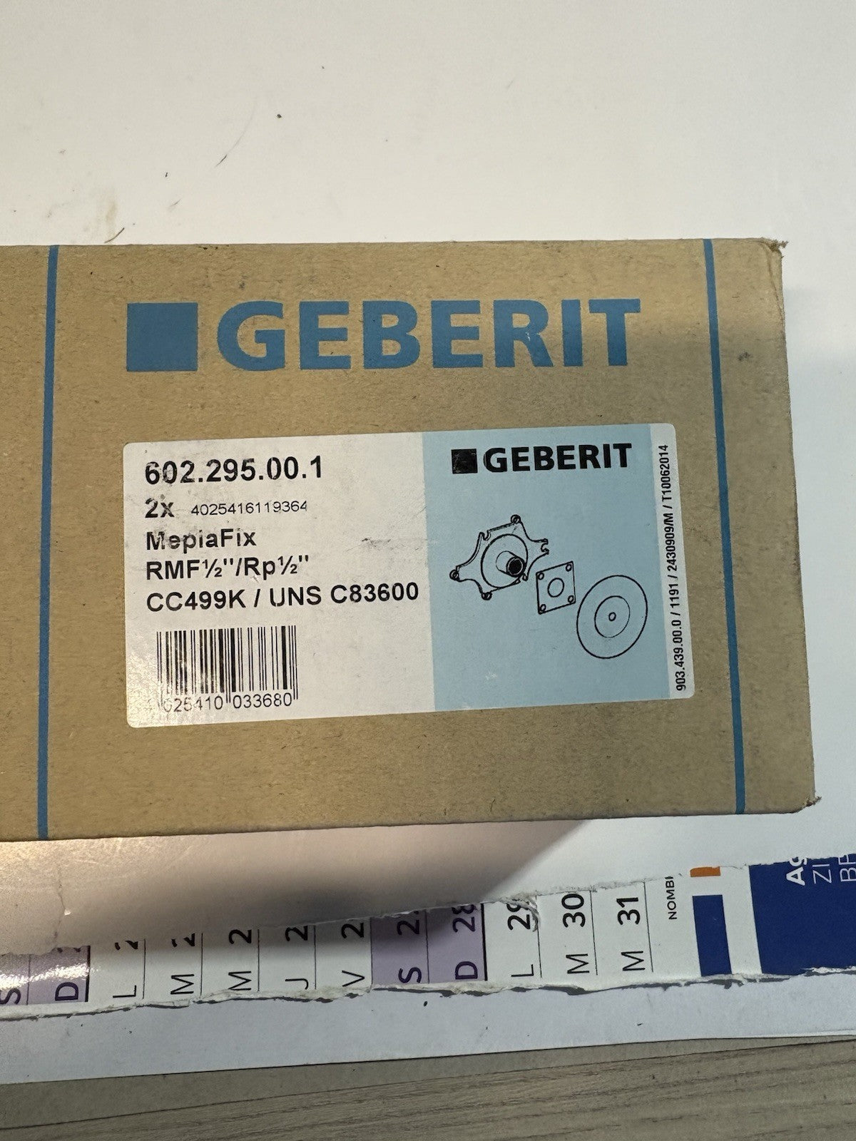 Kit d’applique droite Geberit avec filetage mâle MF 1/2"