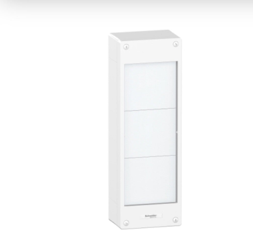 Pragma, coffret d'interface 3 rangées pour coffret 24 modules, plastron blanc