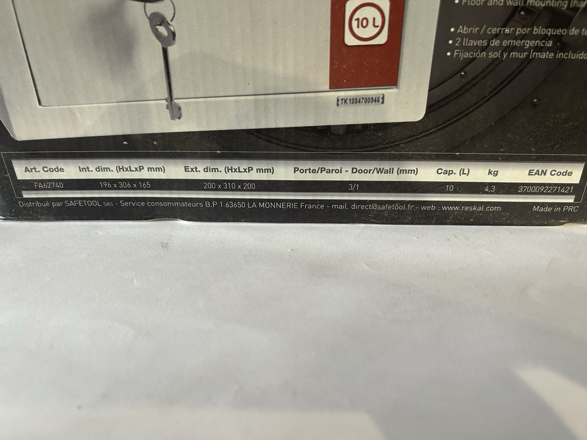 Je vend ce coffre de sécurité 10L de la marque RESKAL