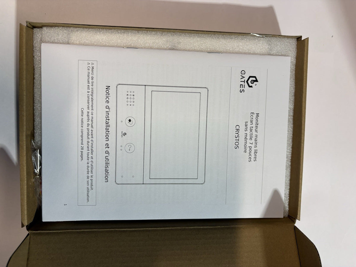 GATES CRYSTOS Interphone vidéo visiophone écran tactile 7" mains libres blanc