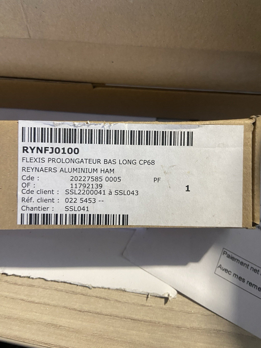 PROLONGATEUR BAS CP68 REYNAERS : 022 5453