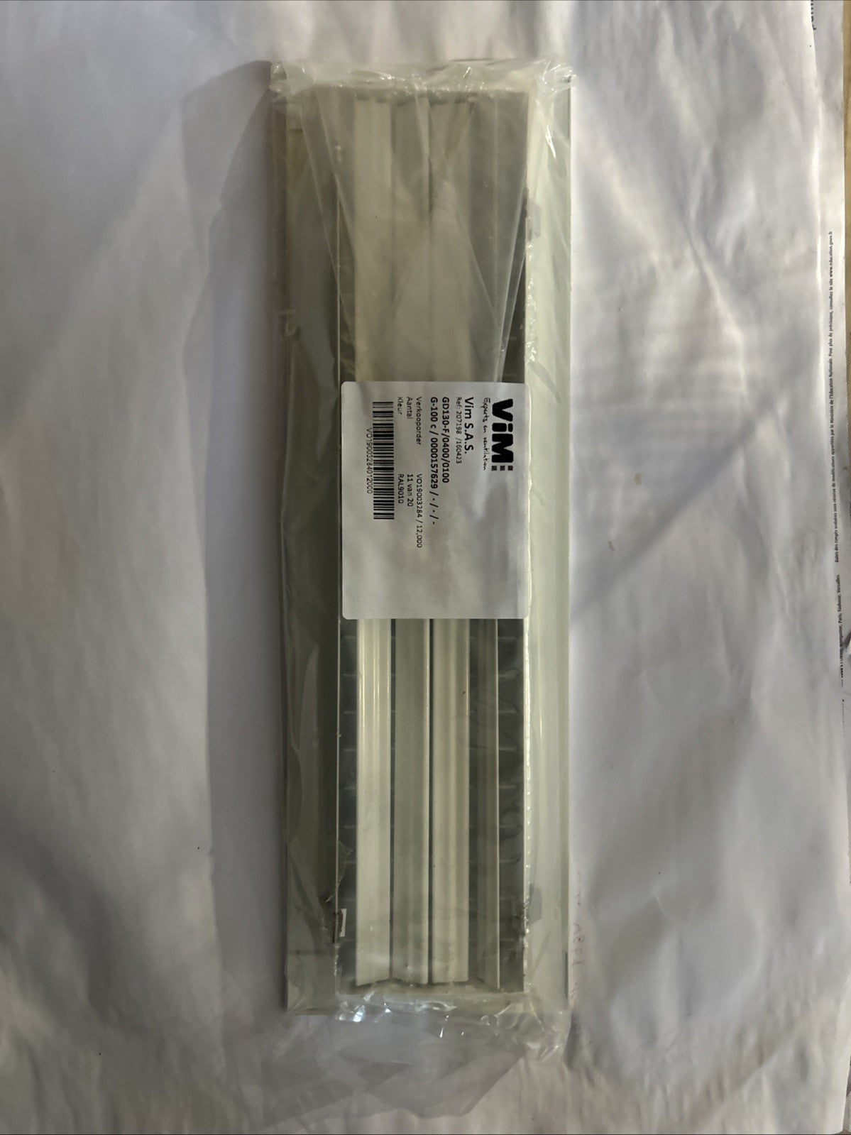 Grille de ventilation VIM G-100 C 400 x 100 mm blanche RAL9010