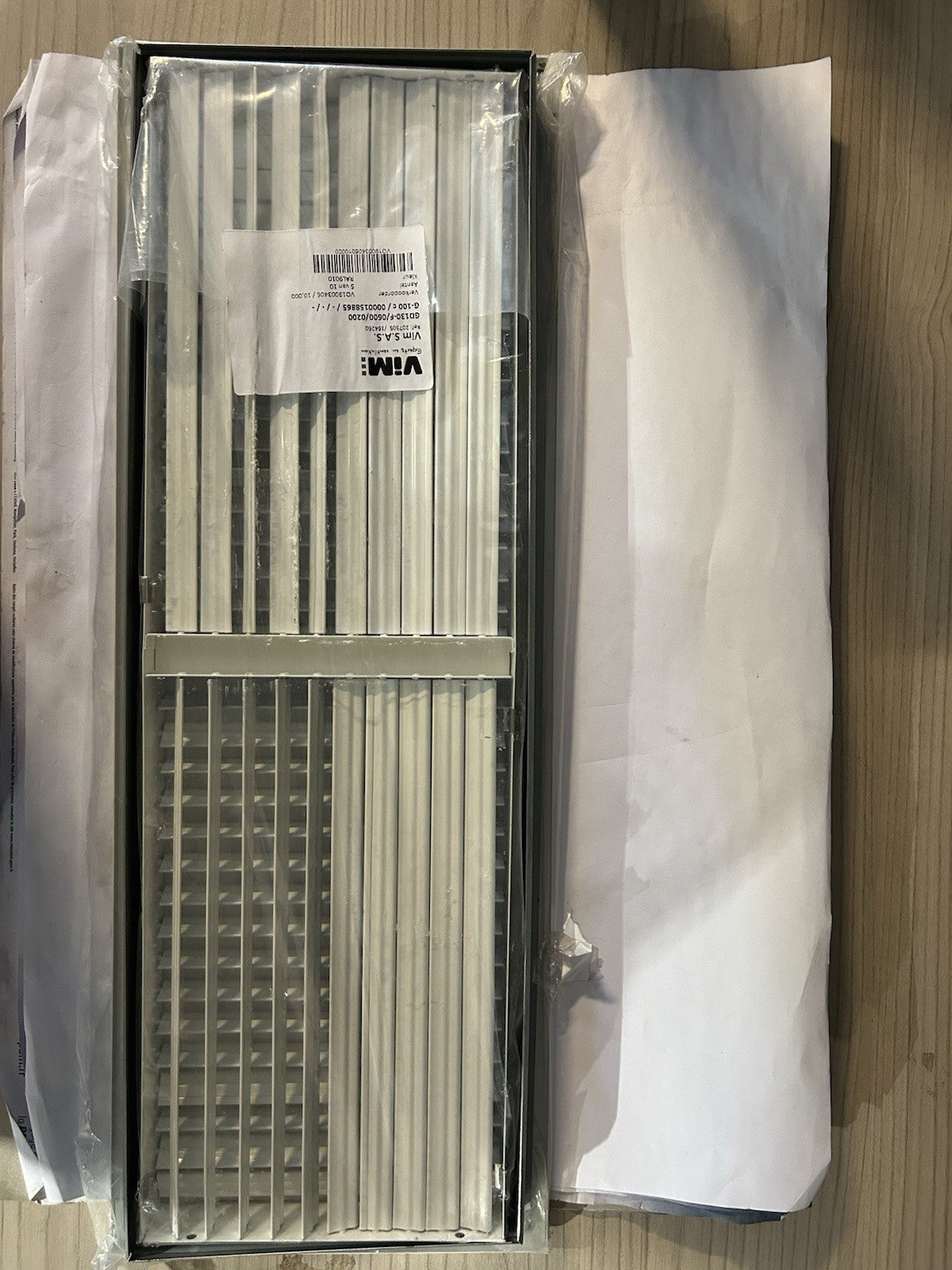 Grille de ventilation double déflection VIM 600x200 mm - Blanc RAL 9010 (Neuf)