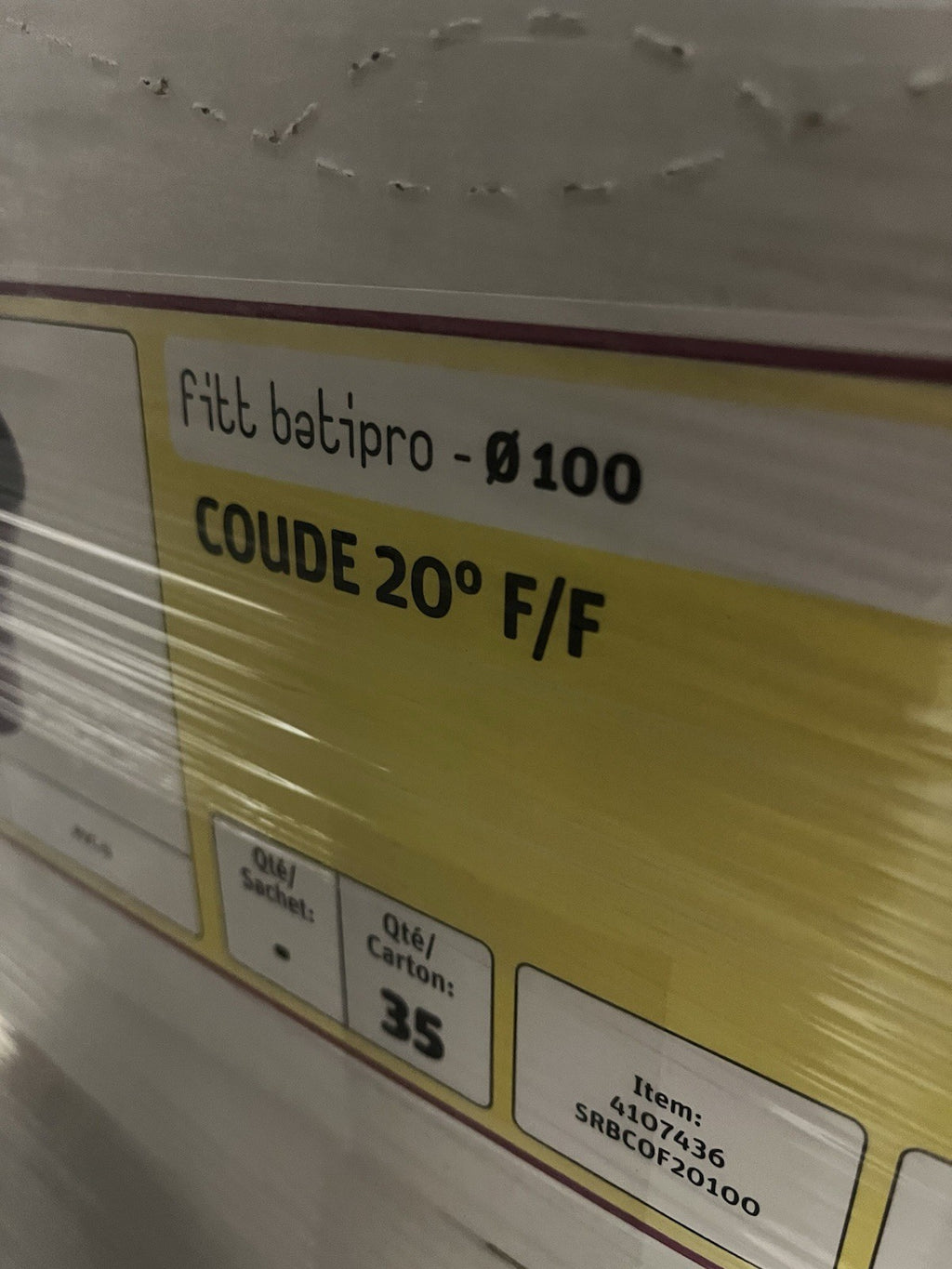 Lot de 5 Coude PVC En diam 100 À 20 Degrés fitt