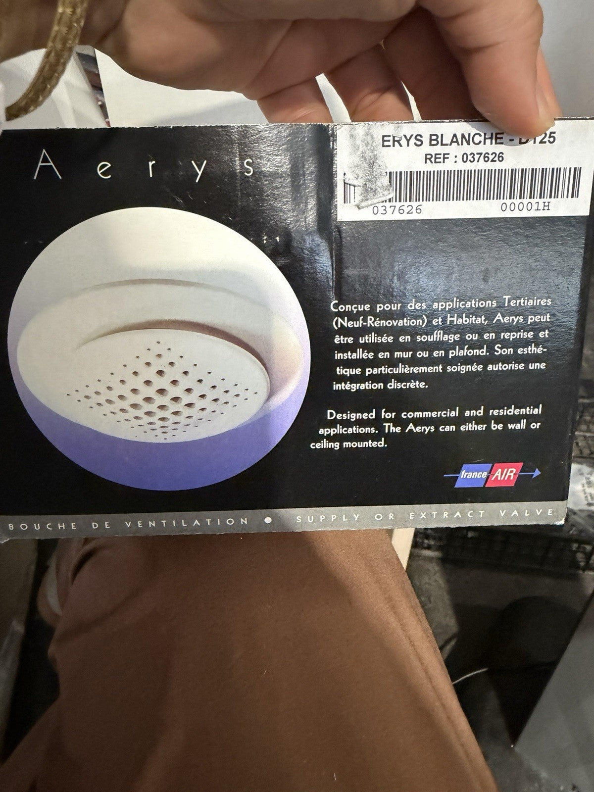 Bouche aération Aerys D 125