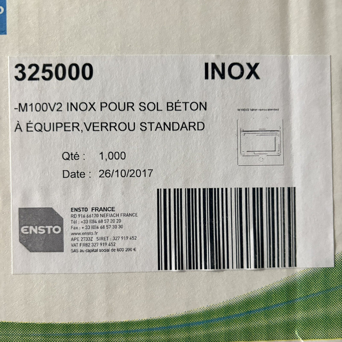 M100V2 Inox Pour Sol Béton À Équiper , Verrou Standard
