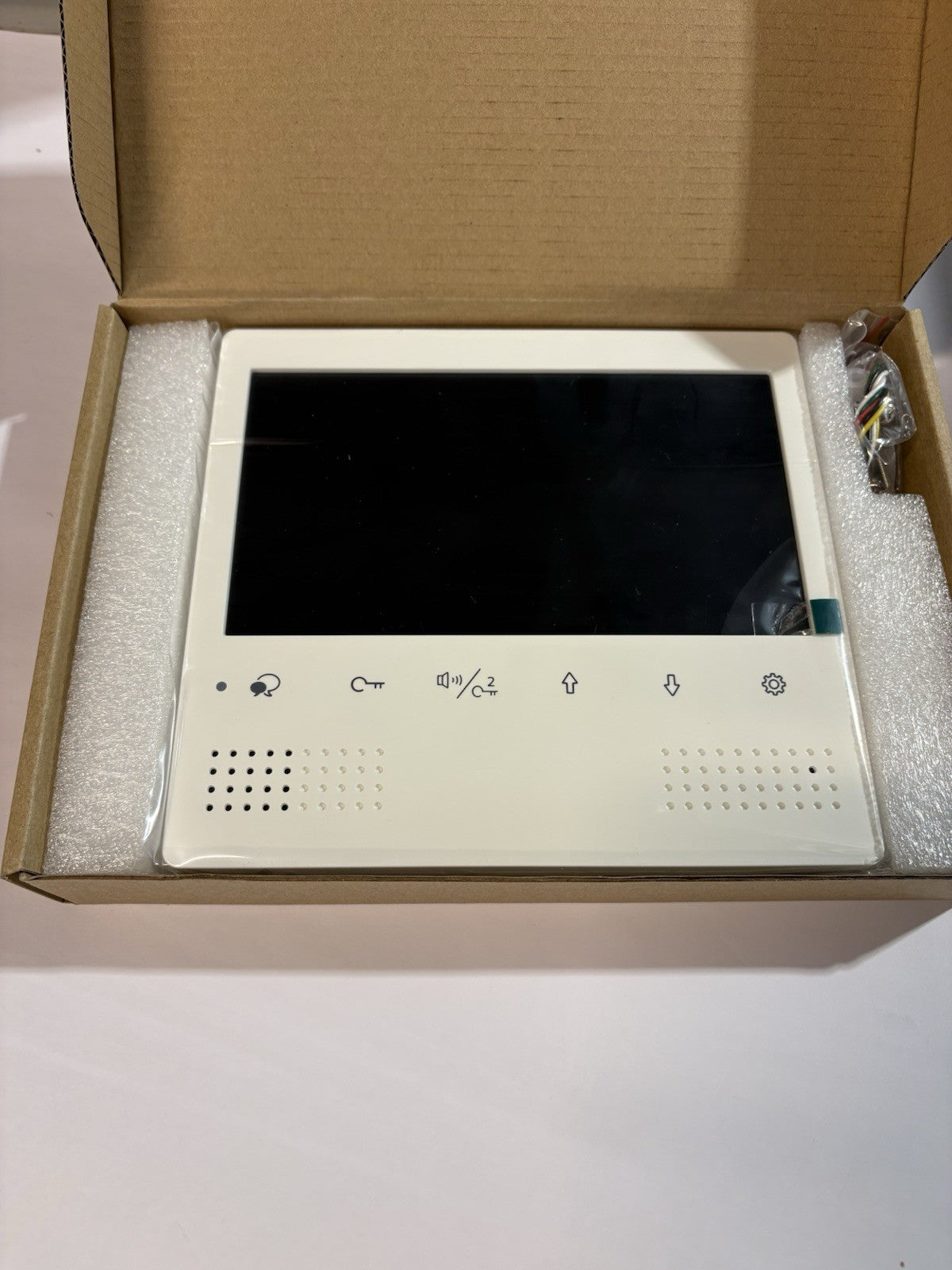 DIGITONE ZEN Moniteur interphone vidéo écran tactile 7" blanc support + manuel