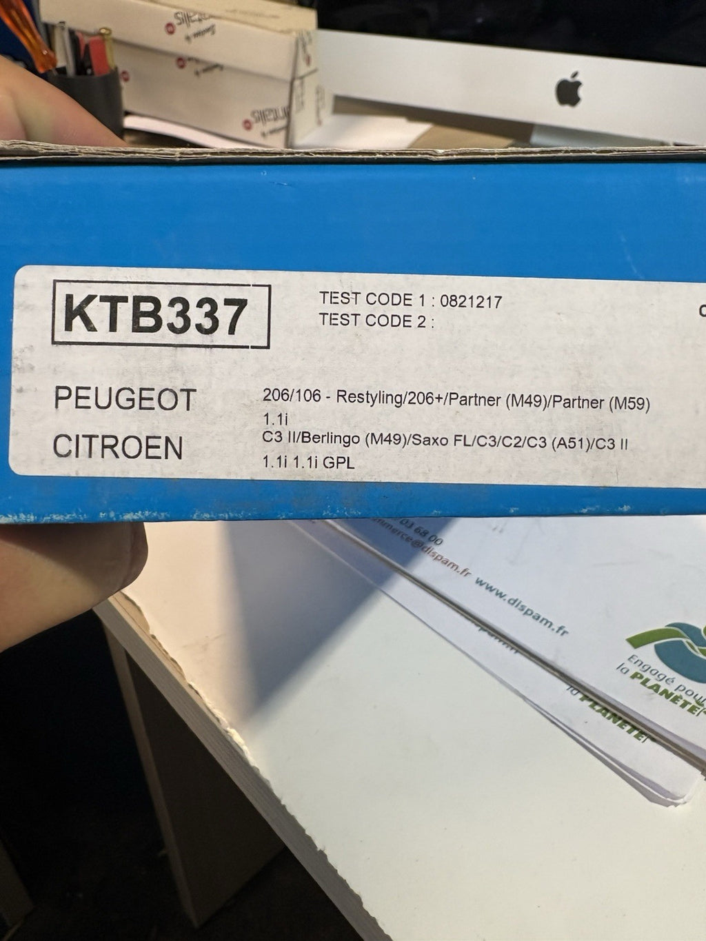 Kit courroie de distribution ktb337 Peugeot Citroën 206/106/c3/berlingo