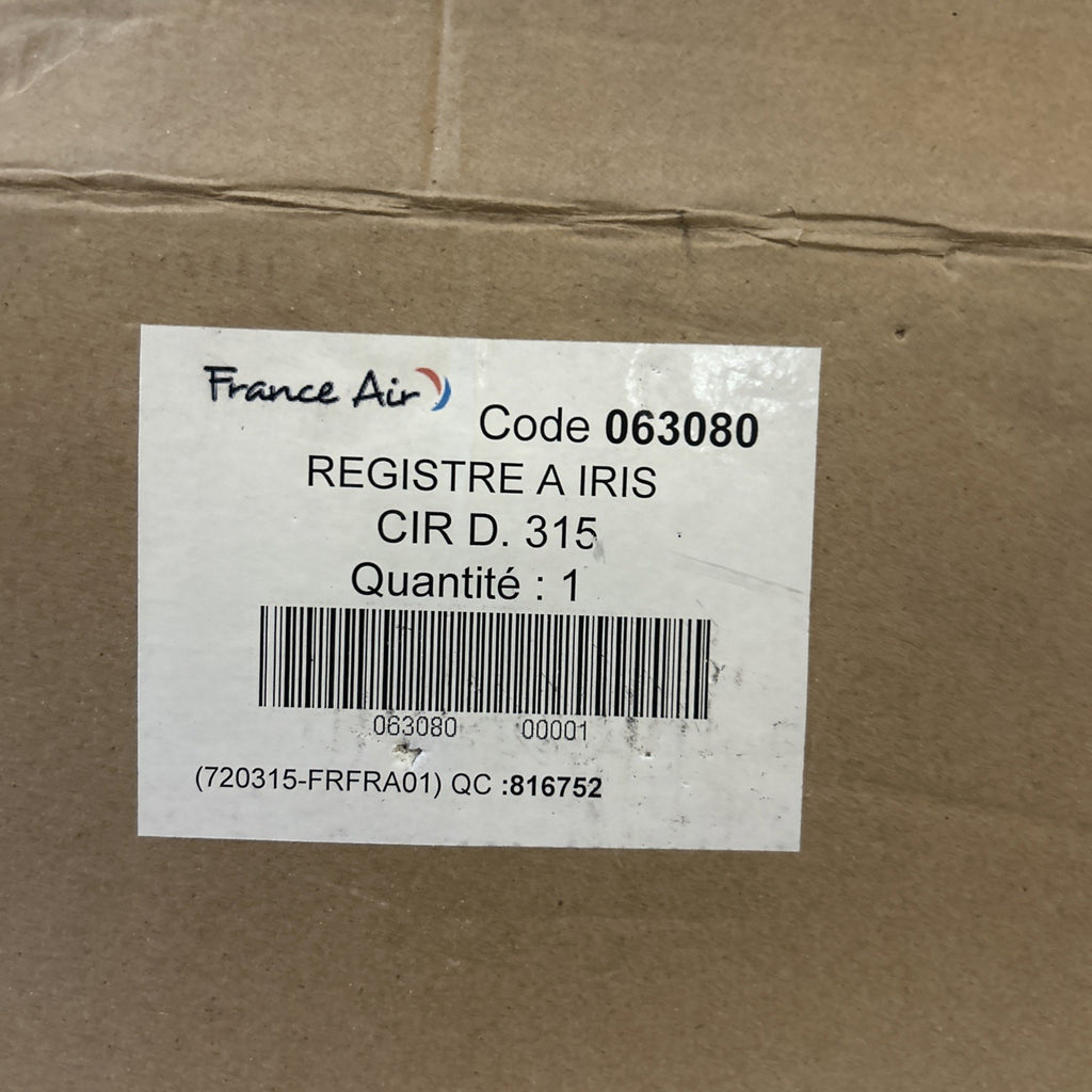 Clapet d'iris 315 mm - inox 316L - IRIS315