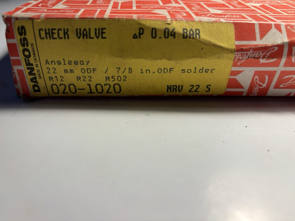 Danfoss Clapet anti-retour Angleway 22 mm ODF réf. 020-1020 R12 R22 R502