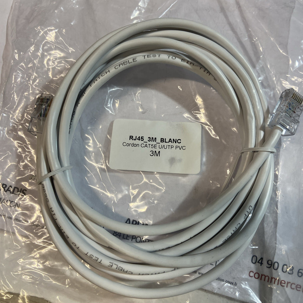 Cable RJ 45 3M Blanc Catégorie 5E