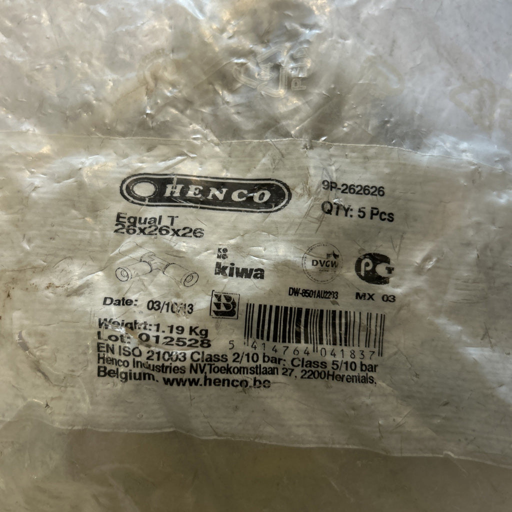 Lot De 10 Té à sertir Henco en laiton 26x3mm