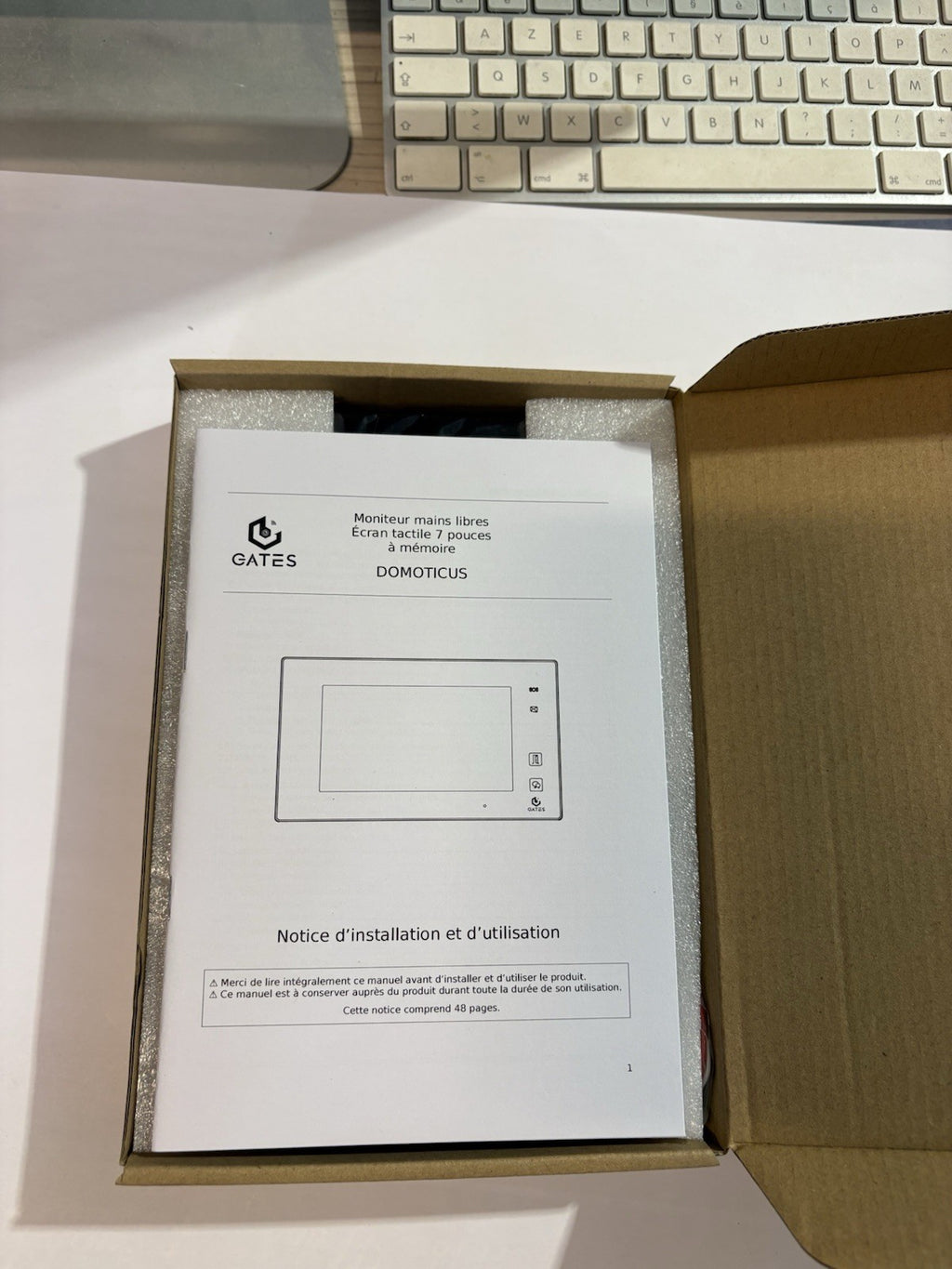 GATES DOMOTICUS Interphone vidéo écran tactile 7" mains libres noir