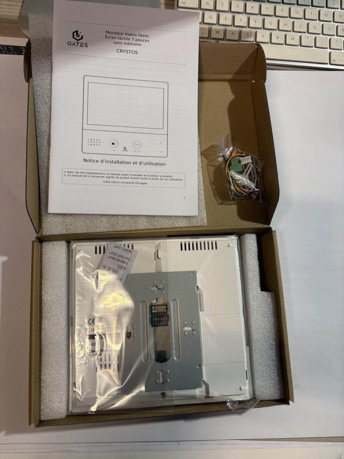 GATES CRYSTOS Interphone vidéo visiophone écran tactile 7" mains libres blanc