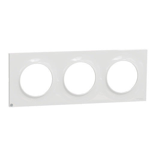 Odace Styl, plaque 3 postes Schneider 71mm Antibacterien
