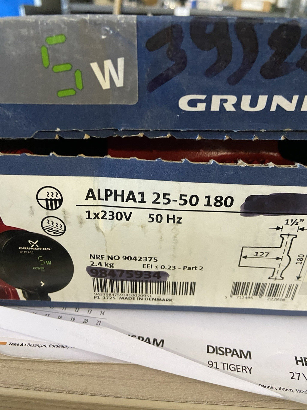 Circulateur pompe Grundfos Alpha 1 25 50 180