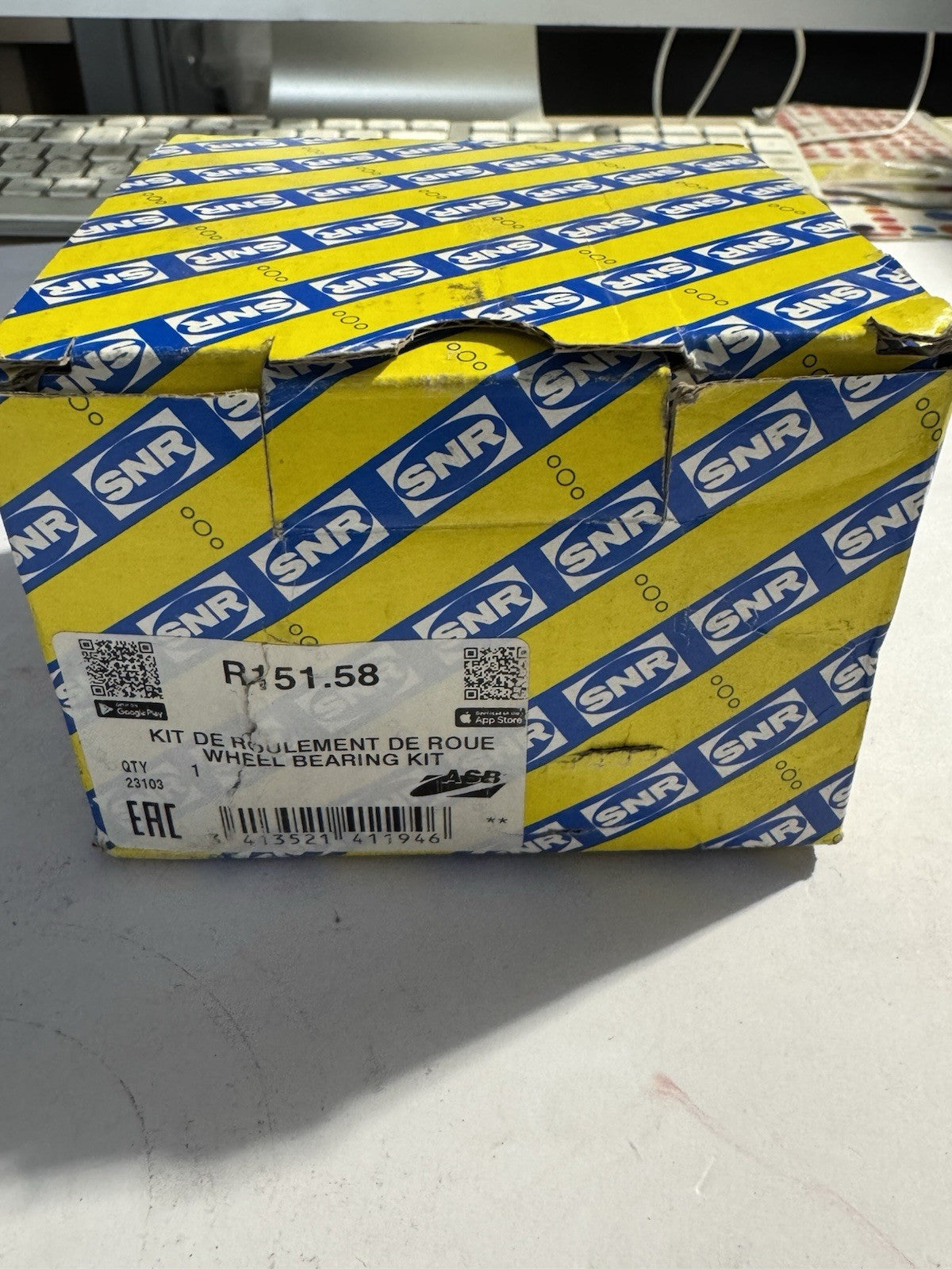 SNR R151.58 Kit de roulement de roue 84 mm