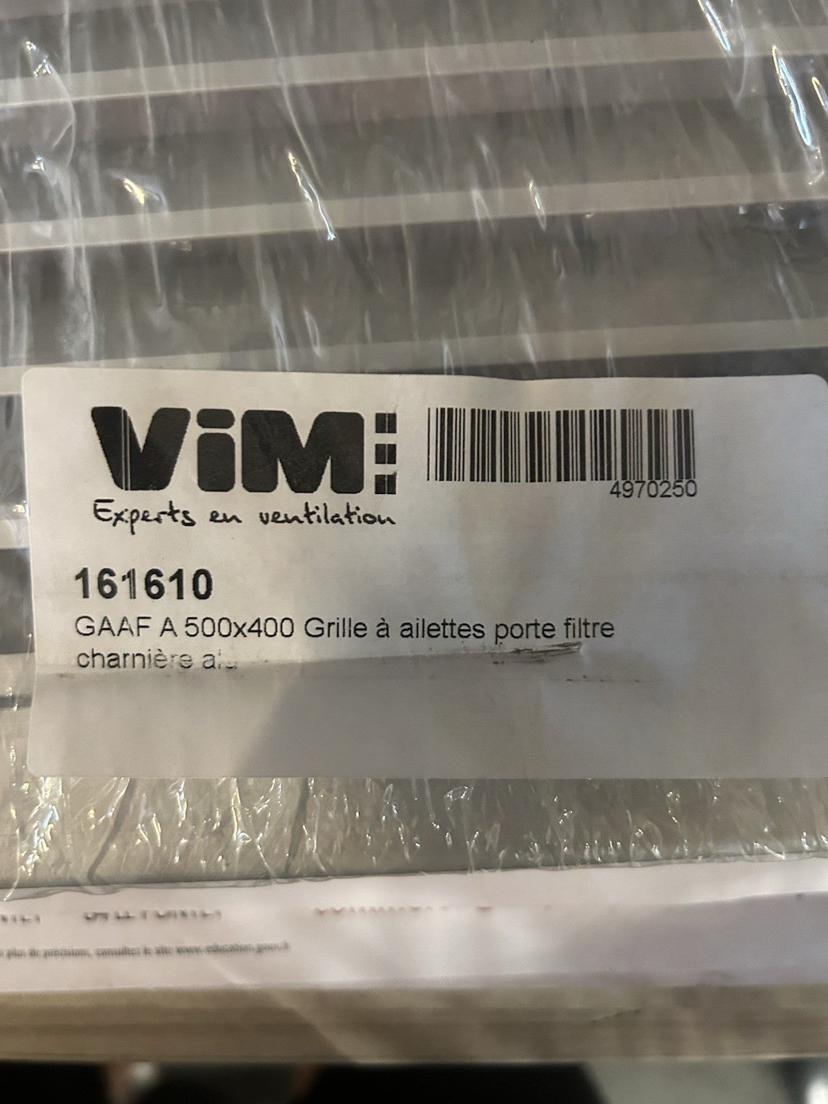 Grille de ventilation porte-filtre VIM GAAF A 500x400 mm - Aluminium