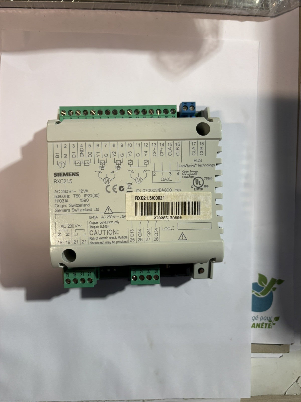 Régulateur Siemens Controleur de température rxc21.5 /00021 (Neuf complet)