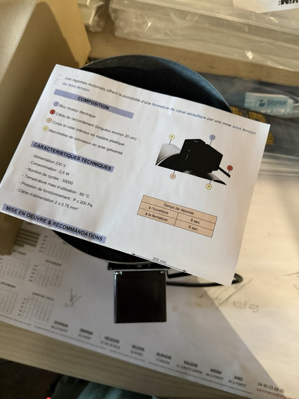 Registre motorisé RMME 200 VIM neuf