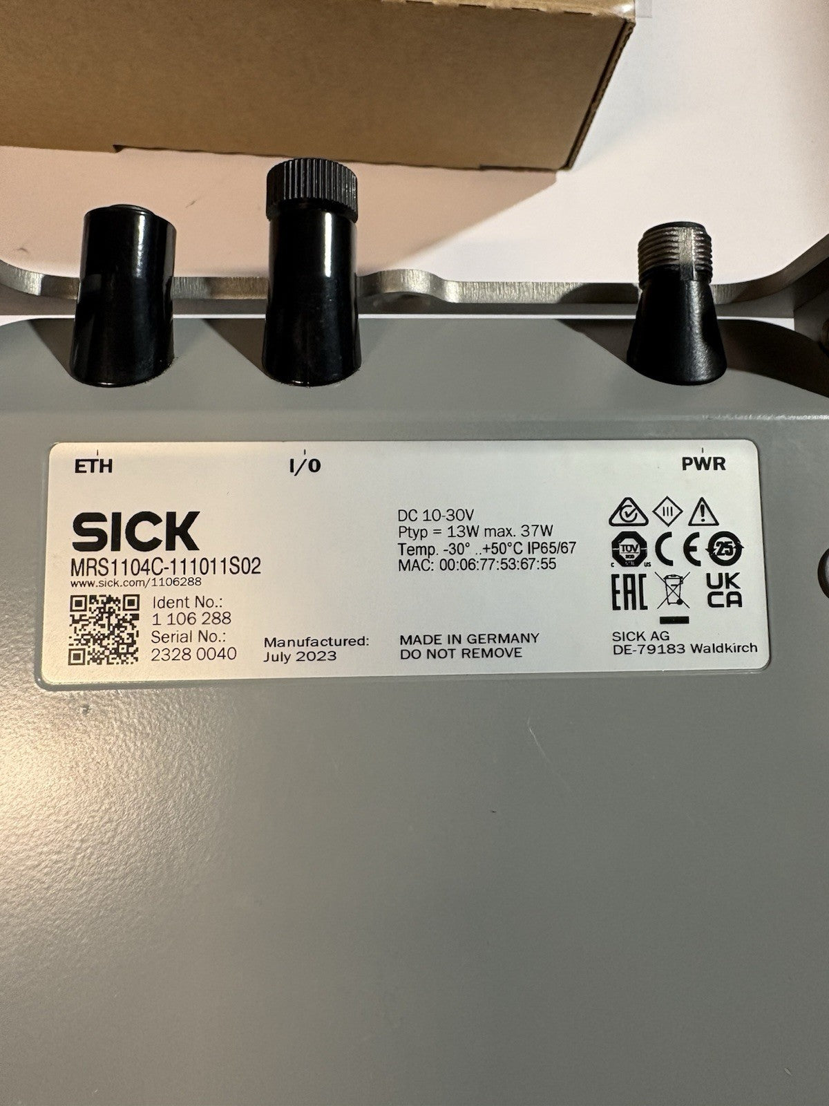 Scanner laser, série MRS1104c SICK, Capteur de lidar, 64 m No