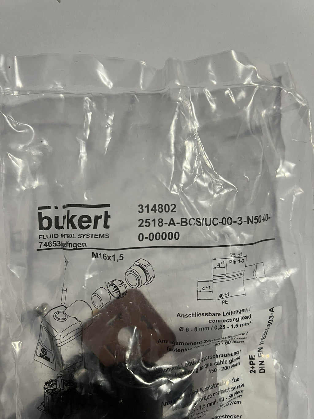 Prise sur câble pour électrovanne Burkert 315346